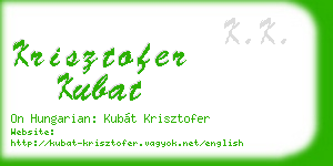 krisztofer kubat business card